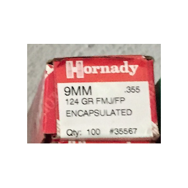 Palle Hornady 9mm 124 grani FMJ/FP encapsulated
