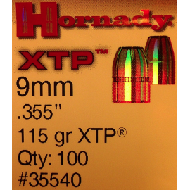 Palle Hornady 9mm .355 147 gr. HP/XTP